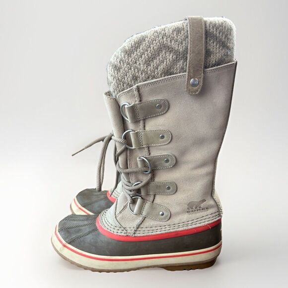 Sorel Joan Of Arctic Knit Boots Womens Size 7 Suede Snow Waterproof Winter - Picture 1 of 10